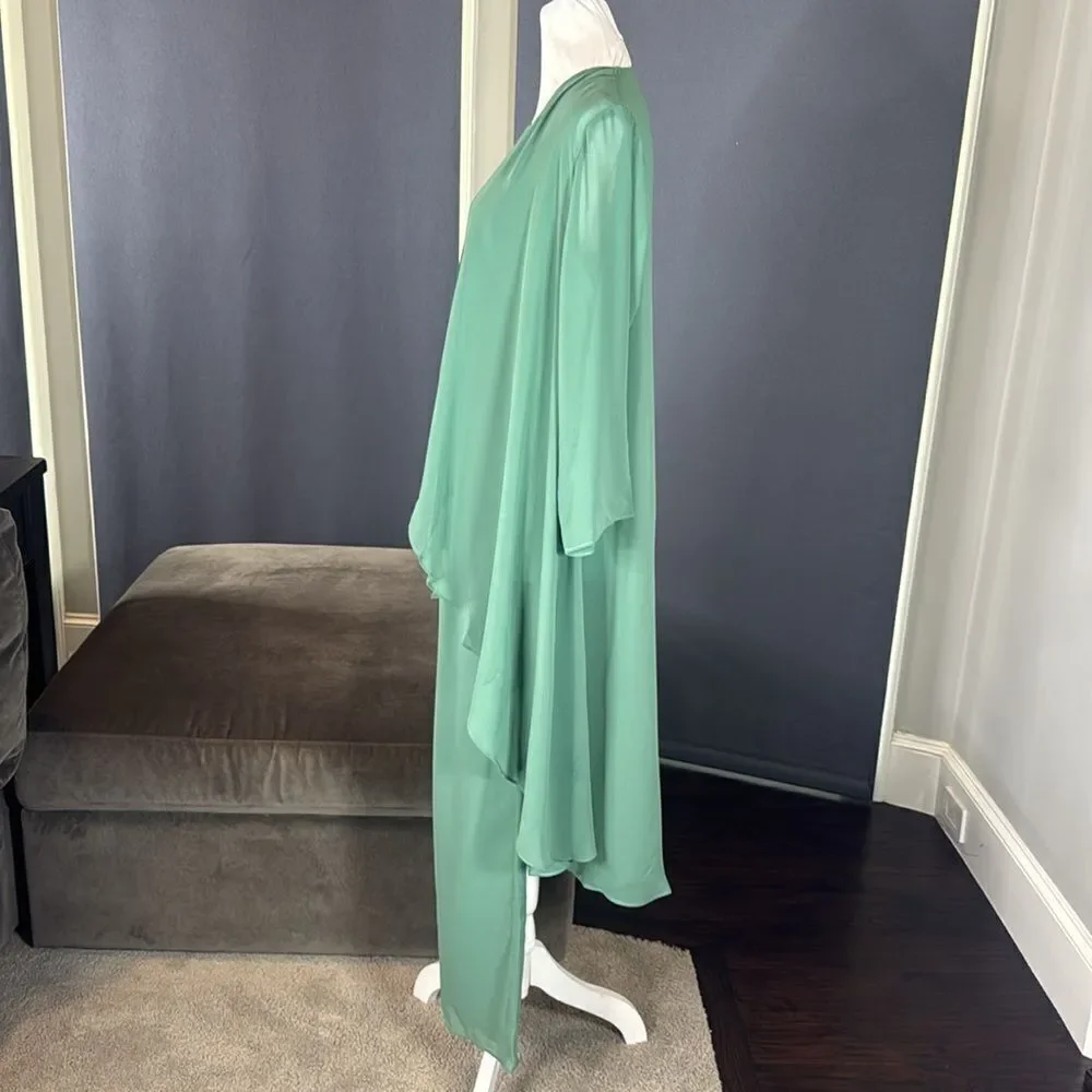 Women’s Green Chiffon 3 Piece Mother of the Bride Formal Pant Suit Size 2